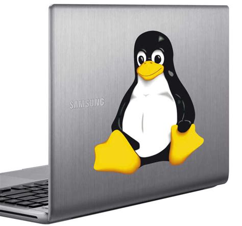 Tux linux penguin laptop sticker - TenStickers