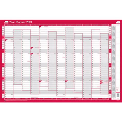 Sasco Year Planner 2023 Vertical Unmounted 2410195 - Hunt Office UK