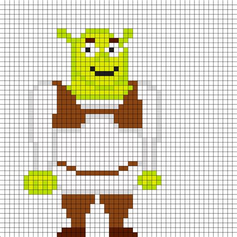 Shrek Perler Bead Pattern Pony Bead Patterns, Kandi Patterns, Perler ...