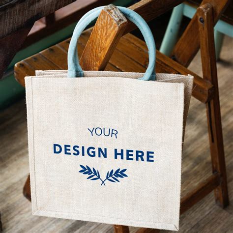 Logo Printed Jute Shopping Bag