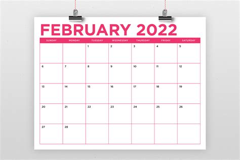 4 Month Printable Calendar 2022