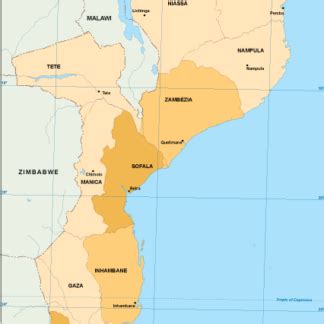 Mozambique economic map | Vector maps files Illustrator to download