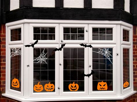 Halloween Window Decals Halloween Pumpkins and Bat Window - Etsy