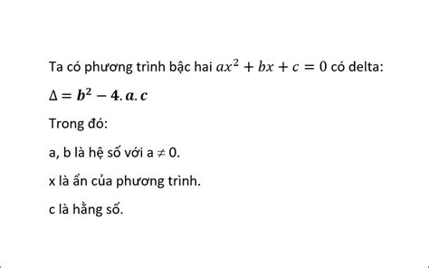 Công Thức Tính Delta, Delta Phẩy Phương Trình Bậc 2