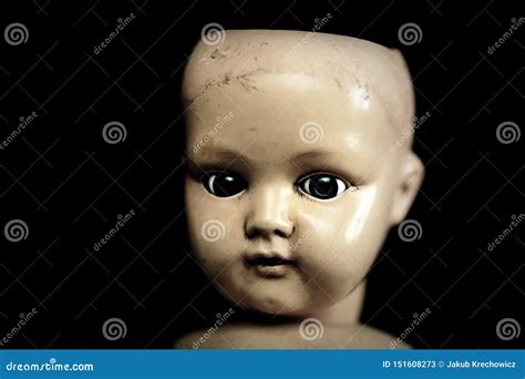 Creepy doll in the dark stock image. Image of weird - 151608273