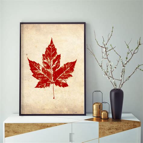 Vintage Red Maple Leaf Maple Leaf Wall Decor Fall Wall