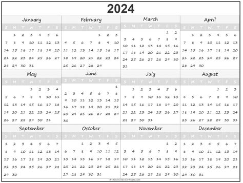 Leap Year 2024 Calendar - Printable Templates Free