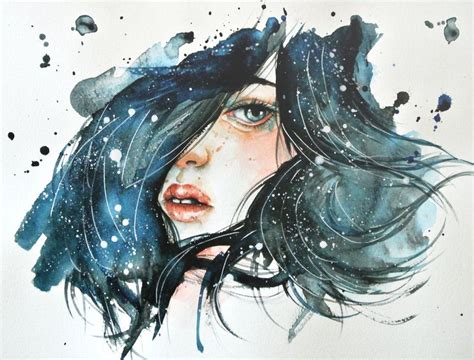 Shh by rokkihurtta on DeviantArt Watercolour Hair, Watercolor Girl ...