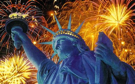 Lady Liberty 2, graphy, Independence Day, celebration, fireworks, wide screen, HD wallpaper | Peakpx