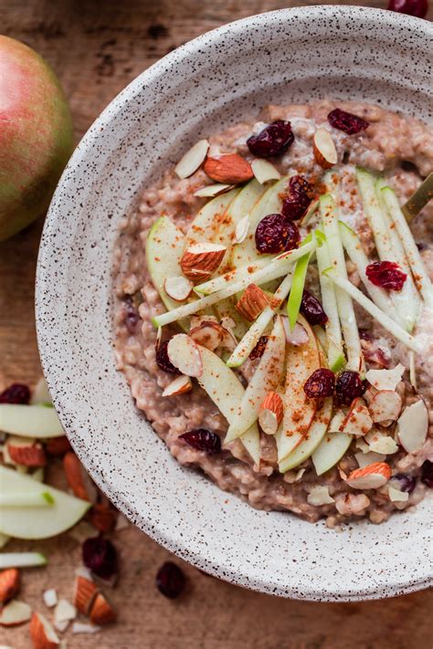 Slow Cooker Steel Cut Oats with Apple and Cranberries - A Beautiful Plate