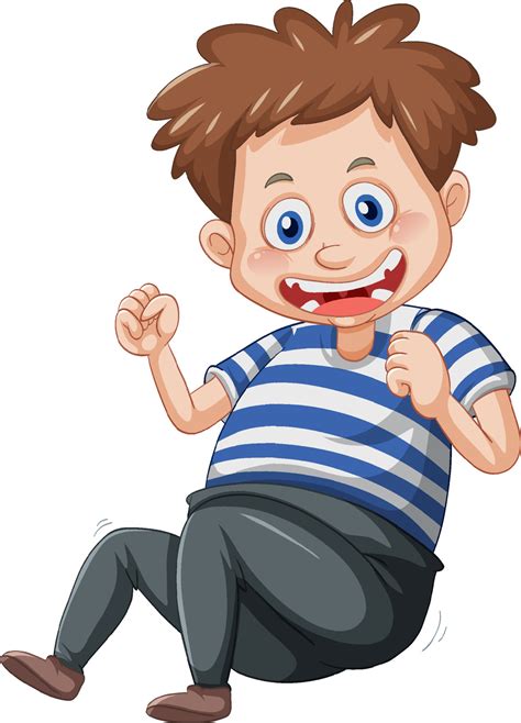 A boy laughing cartoon character on white background 6242419 Vector Art at Vecteezy