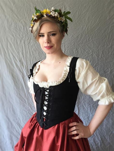 Renaissance Festival corset corsage-votre choix n’importe quelle couleur devant et dos laçage ...