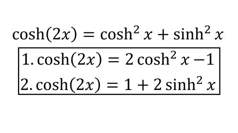 Hyperbolic Trigonometric Identity: cosh(2x) Corollary 1 & 2 Formulas | Math, Mathematics, Fibonacci