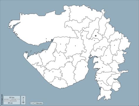 Gujarat free map, free blank map, free outline map, free base map ...