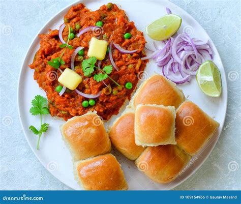 Pav Bhaji-Marathi cuisine stock photo. Image of fried - 109154966