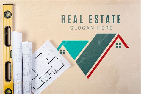 Premium PSD | Real estate slogan with building plans