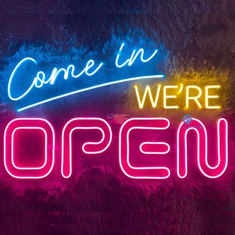 Open Neon Sign Come In We're Open Business Led Light | Neon signs, Neon quotes, Custom neon signs