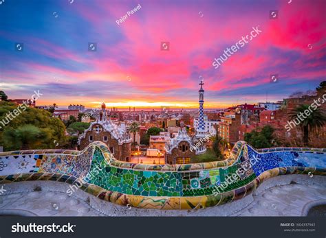 Sunrise Barcelona Seen Park Guell Park Stock Photo 1604337943 ...