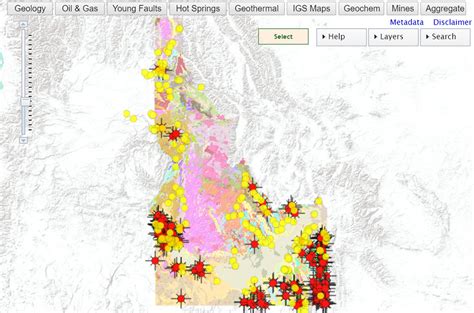 Interactive map of Idaho's geology and natural resources | American Geosciences Institute