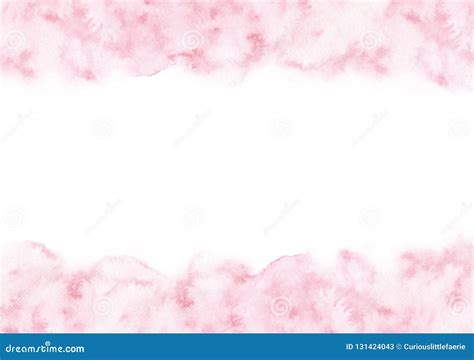 Hand Painted Pastel Pink Watercolor Texture Frame Isolated on the White ...