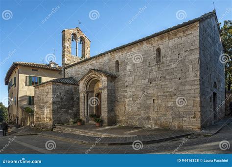 SAN QUIRICO D`ORCIA, ITALY - OCTOBER 30, 2016: Church of Santa Maria ...