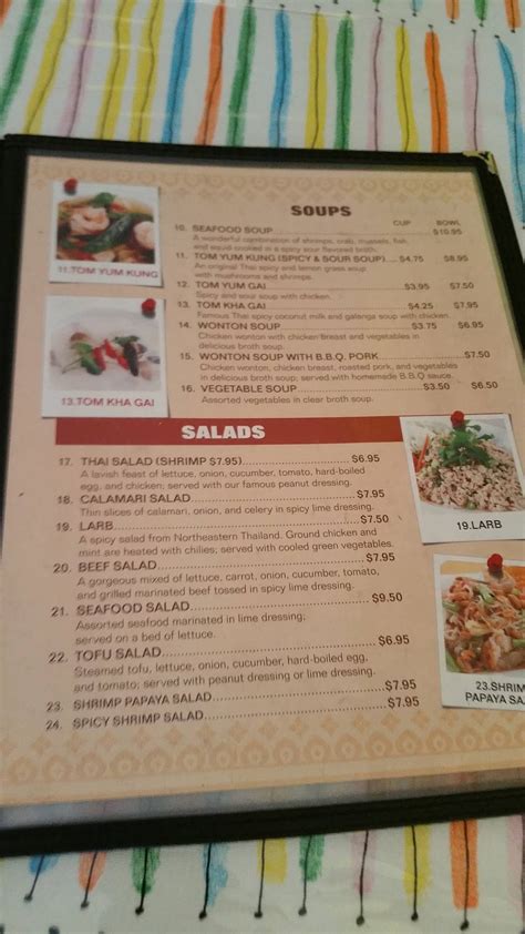 Menu at Thai Room Restaurant, Burbank