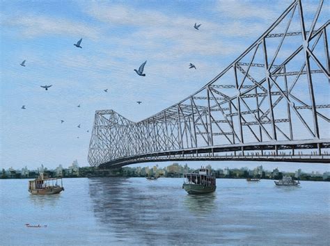 Artflute.com | Acrylic Painting by Purnendu Mandal | Howrah Bridge