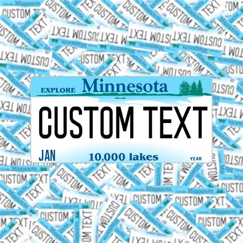 Custom Text Minnesota License Plate Sticker – Fuzzy Loon Designs