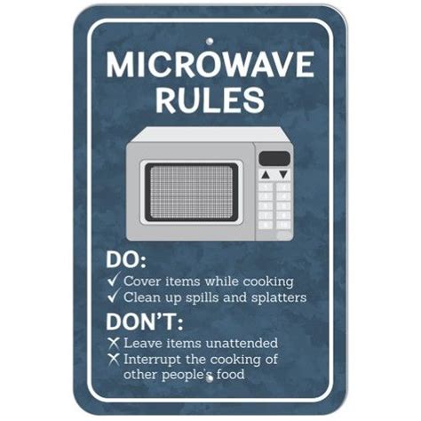 Microwave Rules Office Plastic Sign, White | Office break room, Office ...