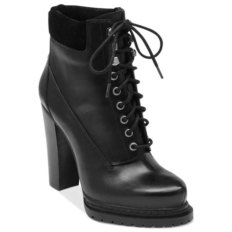 Lyst - Bcbgeneration Martins High Heel Combat Booties in Black