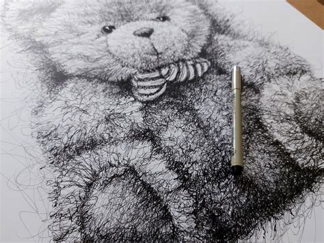 Realistic Teddy Bear Sketch