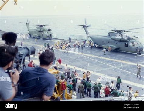 USS Hancock during Operation Frequent Wind Stock Photo - Alamy