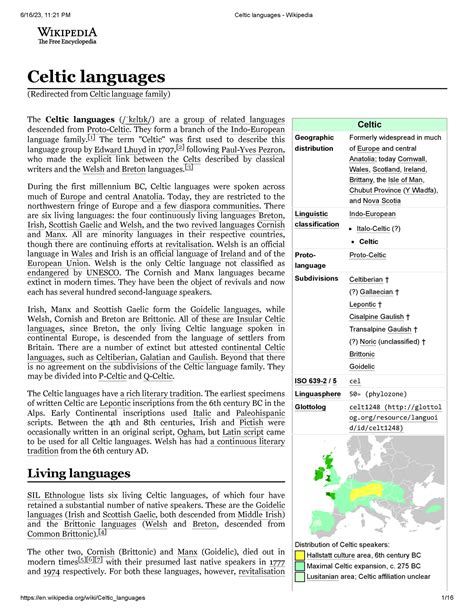 Celtic languages - Celtic Geographic distribution Formerly widespread ...