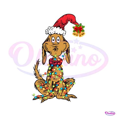 Grinch Dog Max Christmas Lights PNG Sublimation Design