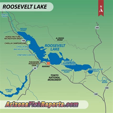 Roosevelt Lake - Fish Reports & Map