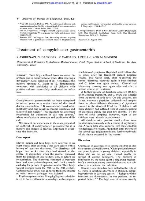 (PDF) Treatment of Campylobacter gastroenteritis