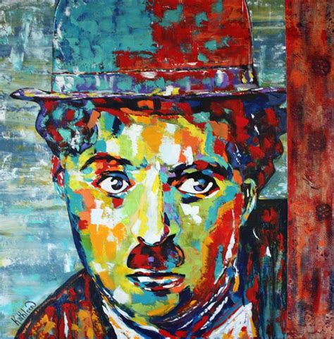 Charlie Chaplin Hat Acrylic Painting on Canvas | Modern wall art canvas, Original art painting ...