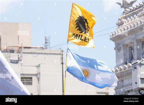 Supporters of the president of Argentina,Javier Milei, in front of the Congress of the Nation ...