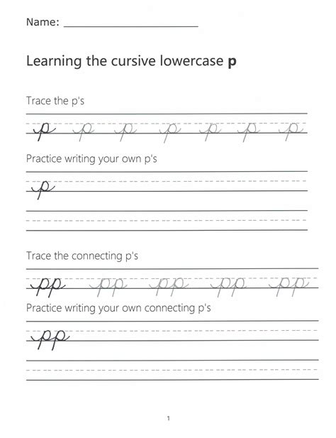 Cursive p – How to Write a Lowercase p in Cursive