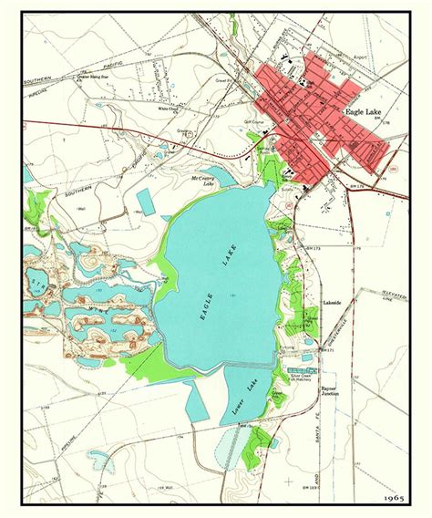 1965 Map of Eagle Lake Texas - Etsy