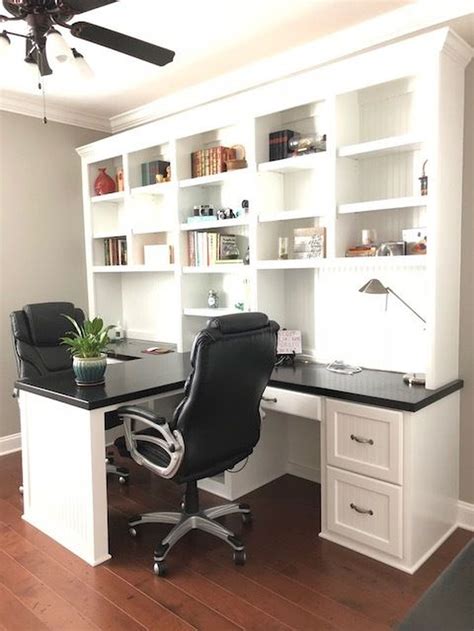 30 Inspiring Double Desk Home Office Design Ideas - MAGZHOUSE