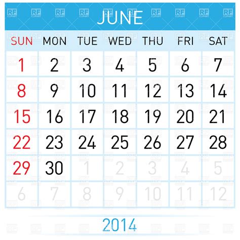 Clipart Calendar June - Esther Daloris