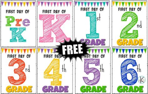 FREE Printable First Day of School Signs