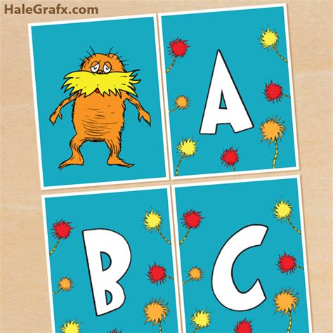 FREE Printable Dr. Seuss Lorax Alphabet Banner Pack