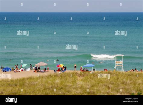 Lake Michigan beach at New Buffalo, Michigan Stock Photo - Alamy