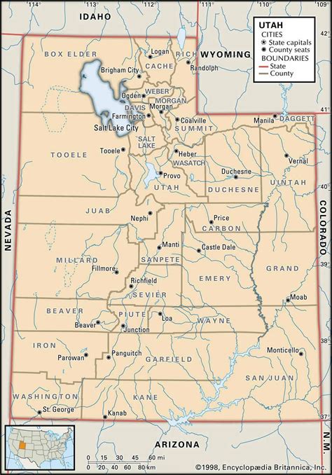 Utah Map With Cities And Towns