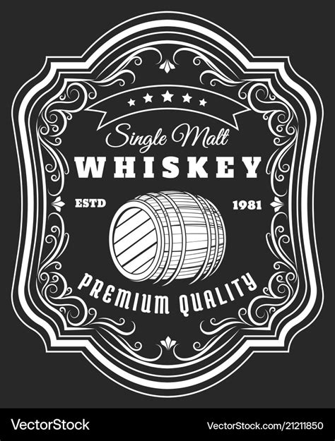 Whiskey barrel label Royalty Free Vector Image