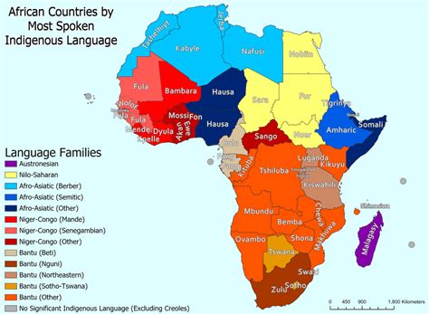 African Countries by Its Most Spoken Indigenous Language [OC ...