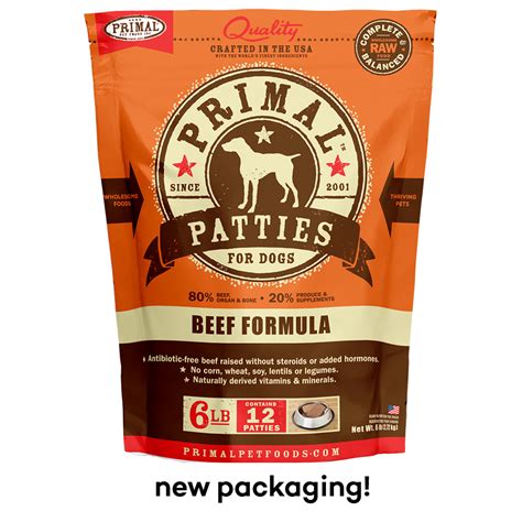 Primal Raw Frozen Canine Patties Beef Formula Dog Food | eduaspirant.com