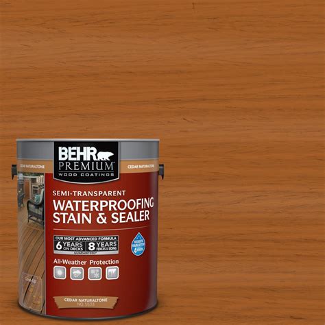 BEHR Premium 1 gal. #ST-533 Cedar Naturaltone Semi-Transparent Waterproofing Exterior Wood Stain ...